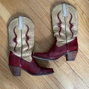 Red Vintage Frye Cowboy Boots